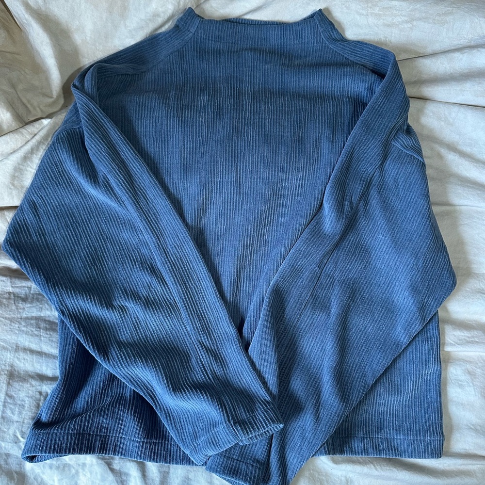 Blue Madewell mock neck